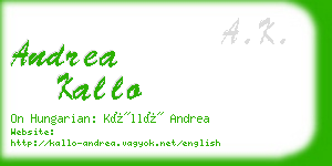 andrea kallo business card